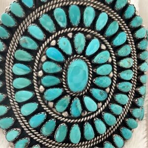 Turquoise and Silver Statement Brooch